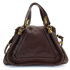 Chloe Paraty handbag shoulder bag brown gold leather